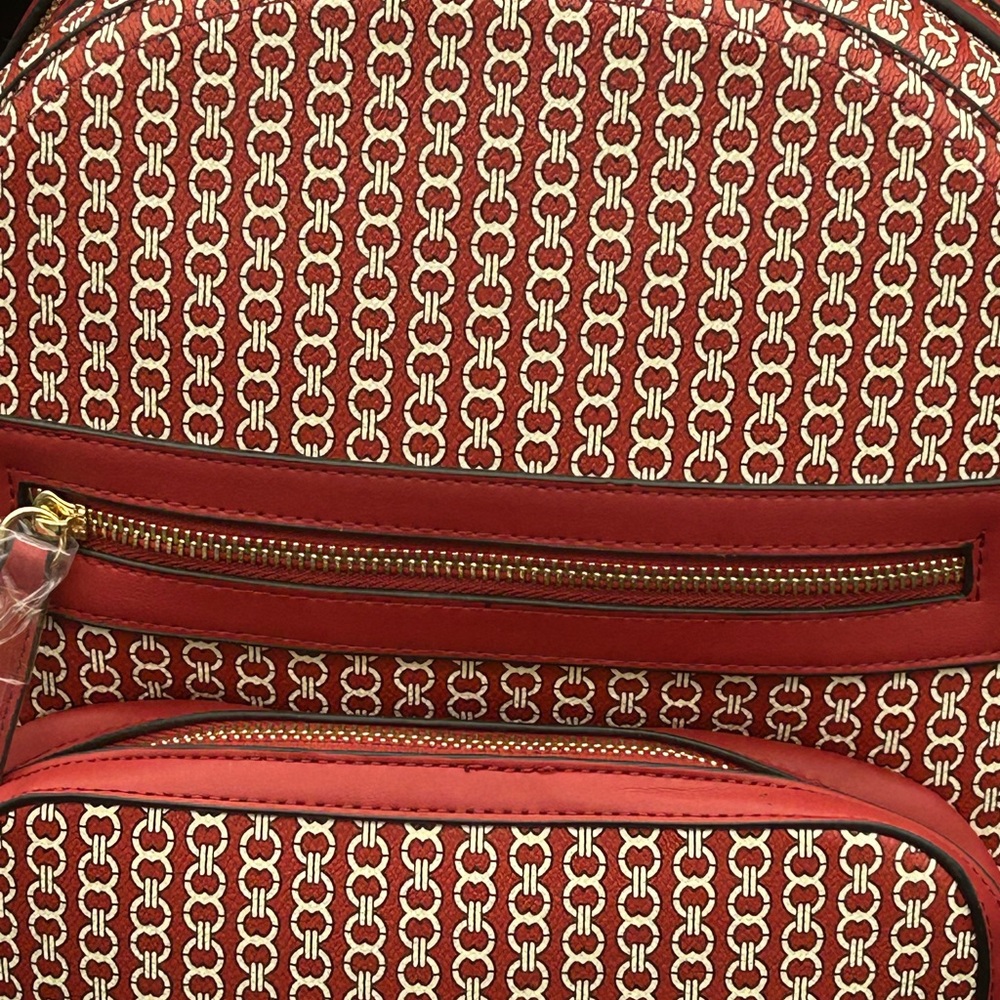 Red Patterned Women's Backpack - Picture 3 of 3